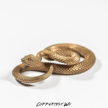 Load image into Gallery viewer, Coppertist.Wu Original Bronzed Snakes Keychain Brass Key Chain Gold Punk Rock Animal Key Ring HandBag Snake Pendant Men
